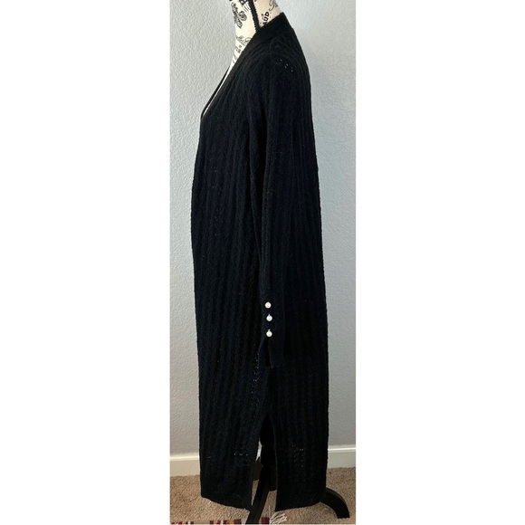 Rachel Parcell Black Knit Delicate Duster Cardigan, size Medium - Picture 4 of 10
